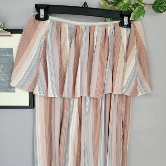 L Space Paulina Harmony Stripe Strapless Cover Up Jumpsuit S - Picture 5 of 13